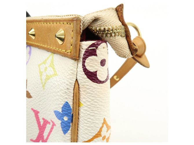 Louis Vuitton Monogram Multicolor Pochette Accessoires Bianco M92649 - vista 17