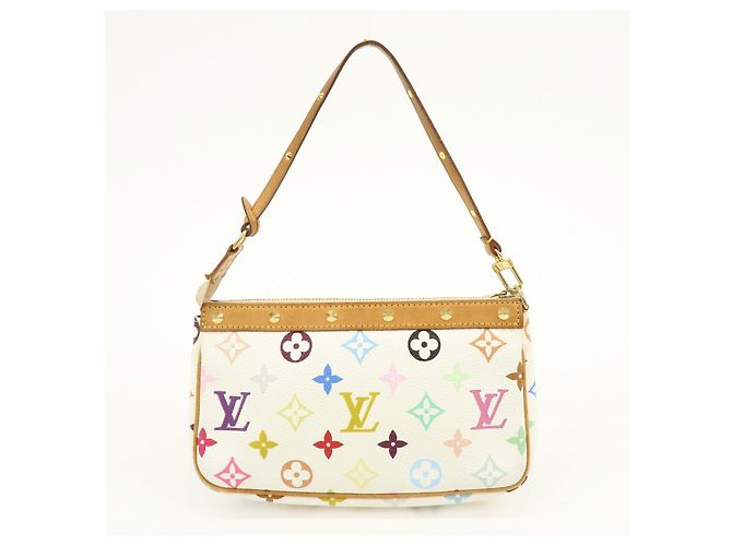 Louis Vuitton Monogram Multicolor Pochette Accessoires Bianco M92649 - vista 2