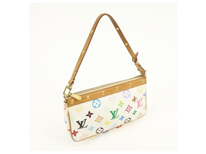Louis Vuitton Monogram Multicolor Pochette Accessoires Bianco M92649 - vista 4