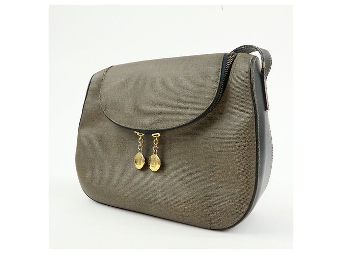 FENDI Borsa a tracolla e a spalla in tela PVC e pelle Marrone 25933 - vista 3