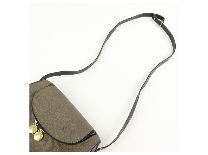 FENDI Borsa a tracolla e a spalla in tela PVC e pelle Marrone 25933 - vista 6