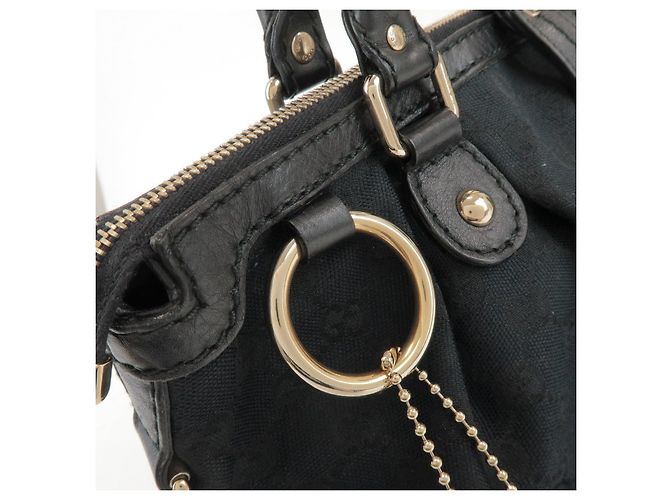 GUCCI Sukey Interlocking G GG Canvas Leather 2Way Bag Black 247902 - vista 11