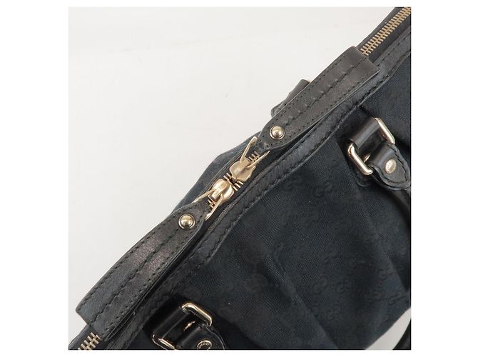 GUCCI Sukey Interlocking G GG Canvas Leather 2Way Bag Black 247902 - vista 18