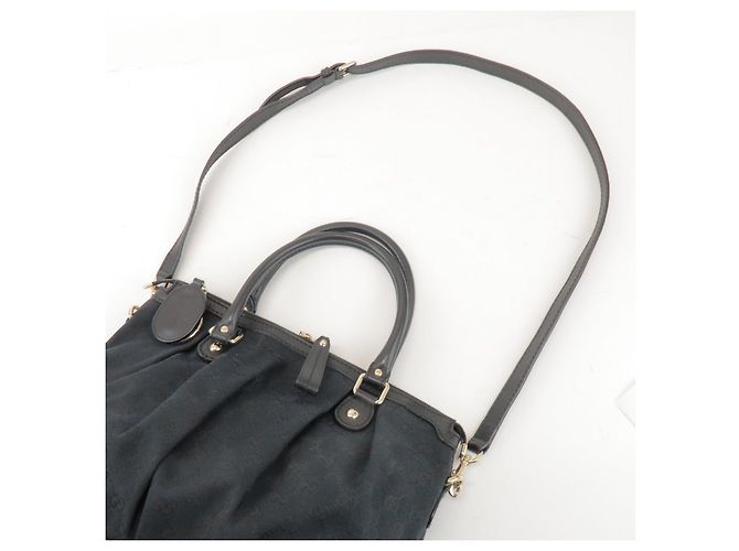 GUCCI Sukey Interlocking G GG Canvas Leather 2Way Bag Black 247902 - vista 6