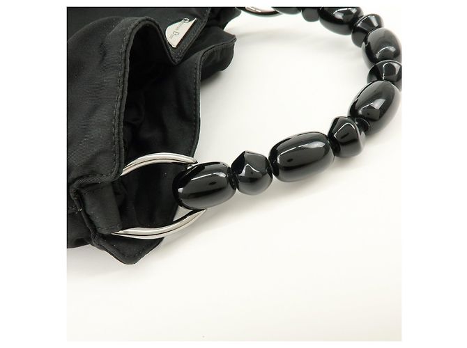 Borsa a mano e a tracolla Christian Dior Malice Pearl Nylon Nera - vista 7