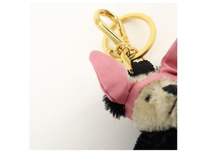 Portachiavi Panda Bunny con logo Triangle PRADA Nero Rosa - vista 10