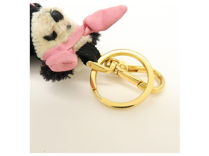 Portachiavi Panda Bunny con logo Triangle PRADA Nero Rosa - vista 13