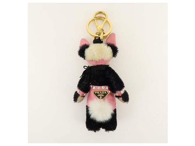 Portachiavi Panda Bunny con logo Triangle PRADA Nero Rosa - vista 2