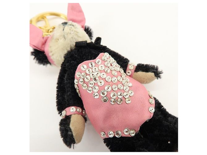 Portachiavi Panda Bunny con logo Triangle PRADA Nero Rosa - vista 6