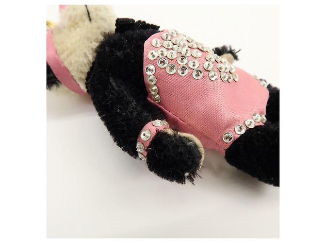 Portachiavi Panda Bunny con logo Triangle PRADA Nero Rosa - vista 8