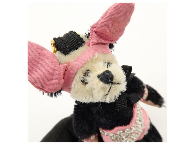 Portachiavi Panda Bunny con logo Triangle PRADA Nero Rosa - vista 9