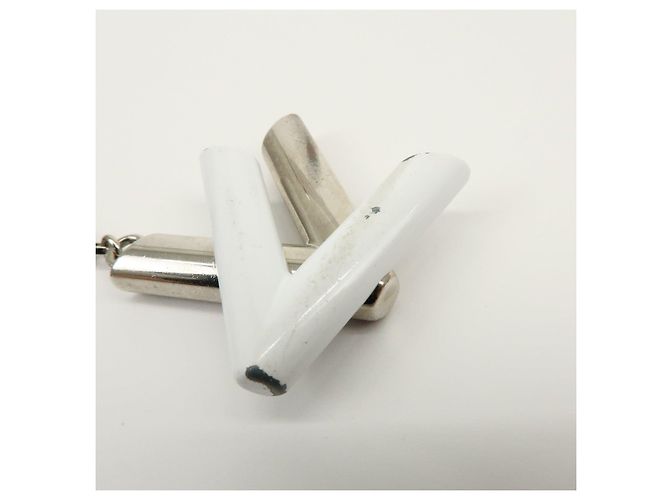 Louis Vuitton Twist Portachiavi e Charm in Metallo Silver White M68010 - vista 5