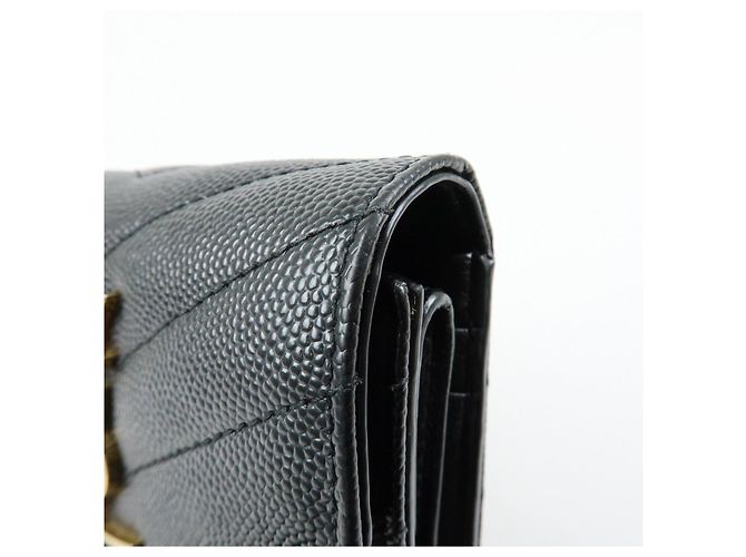 Autre Marque SAINT LAURENT PARIS Billetera compacta de piel Cassandra Black 692061 - vista 11