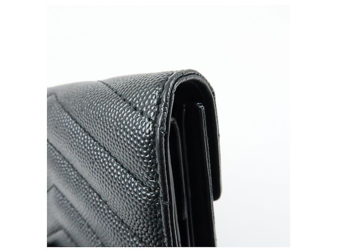 Autre Marque SAINT LAURENT PARIS Billetera compacta de piel Cassandra Black 692061 - vista 13