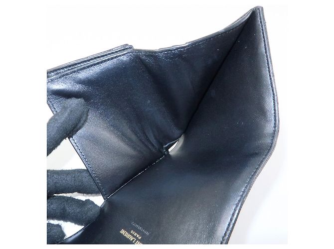 Autre Marque SAINT LAURENT PARIS Billetera compacta de piel Cassandra Black 692061 - vista 16