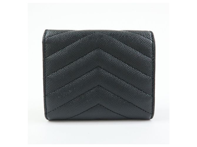 Autre Marque SAINT LAURENT PARIS Billetera compacta de piel Cassandra Black 692061 - vista 2