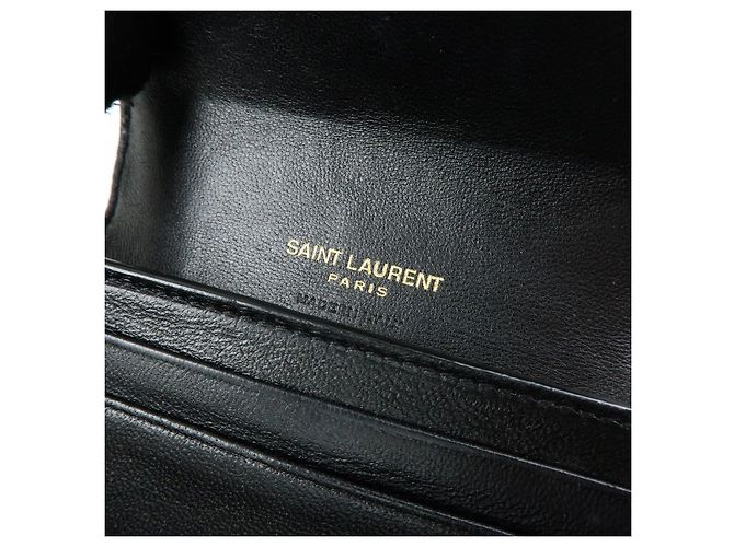 Autre Marque SAINT LAURENT PARIS Billetera compacta de piel Cassandra Black 692061 - vista 23