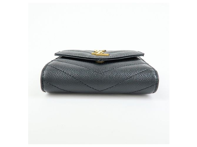Autre Marque SAINT LAURENT PARIS Billetera compacta de piel Cassandra Black 692061 - vista 5