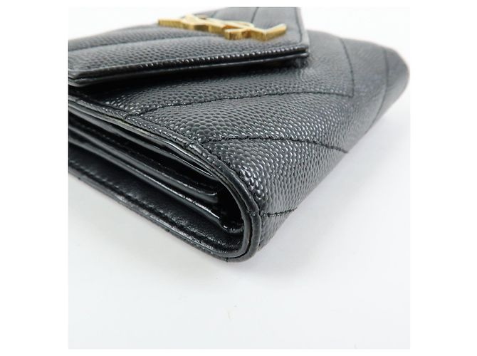 Autre Marque SAINT LAURENT PARIS Billetera compacta de piel Cassandra Black 692061 - vista 6