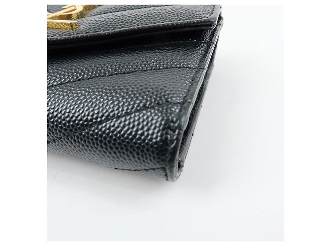 Autre Marque SAINT LAURENT PARIS Billetera compacta de piel Cassandra Black 692061 - vista 7