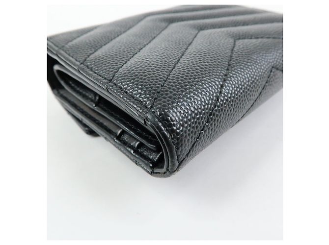 Autre Marque SAINT LAURENT PARIS Billetera compacta de piel Cassandra Black 692061 - vista 8