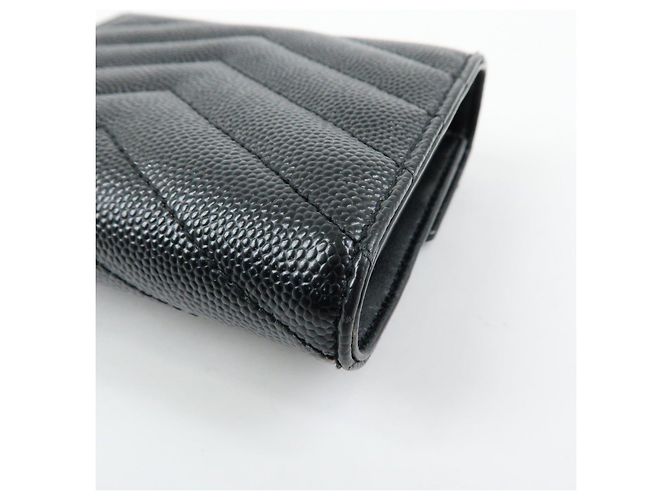 Autre Marque SAINT LAURENT PARIS Billetera compacta de piel Cassandra Black 692061 - vista 9