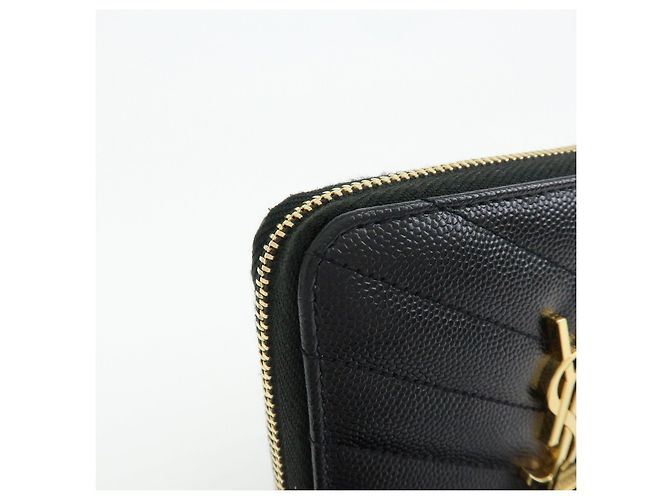 Autre Marque SAINT LAURENT PARIS Billetera Compacta de Piel Cassandra Negra - vista 10