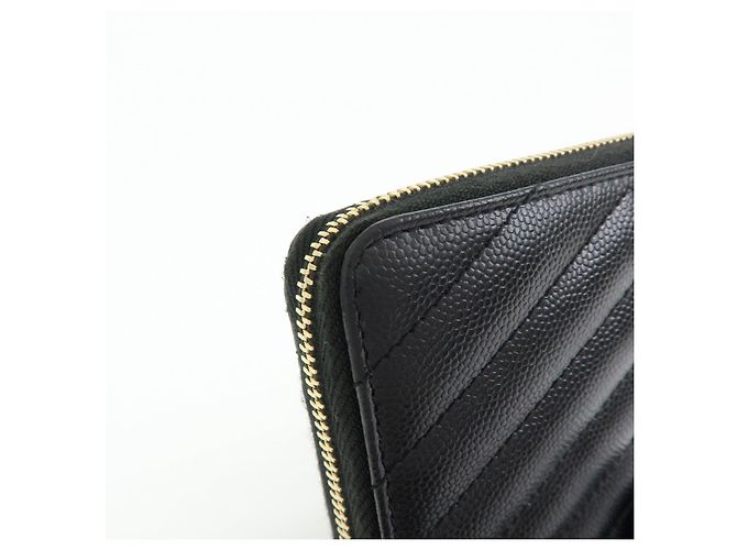 Autre Marque SAINT LAURENT PARIS Billetera Compacta de Piel Cassandra Negra - vista 12