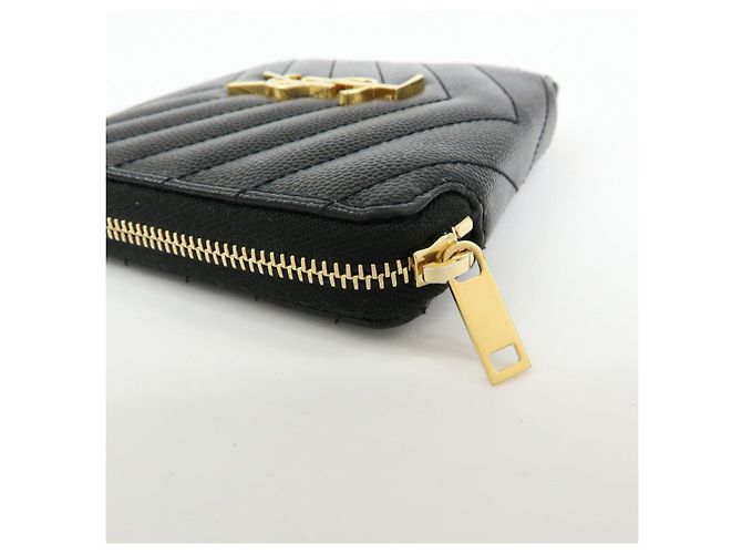 Autre Marque SAINT LAURENT PARIS Billetera Compacta de Piel Cassandra Negra - vista 15