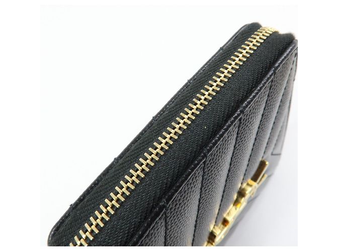 Autre Marque SAINT LAURENT PARIS Billetera Compacta de Piel Cassandra Negra - vista 16