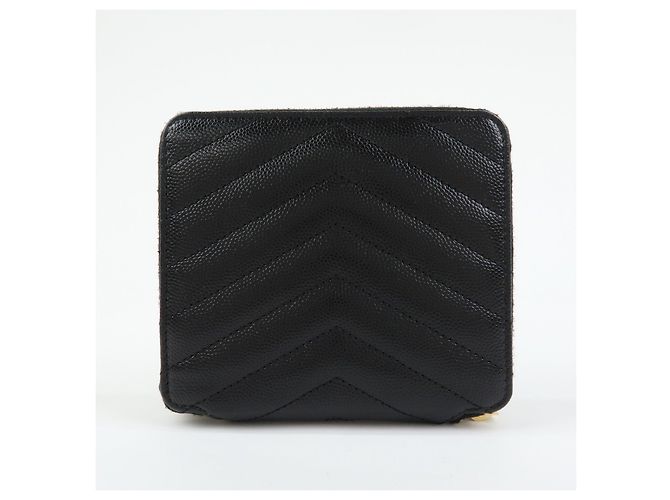 Autre Marque SAINT LAURENT PARIS Billetera Compacta de Piel Cassandra Negra - vista 2
