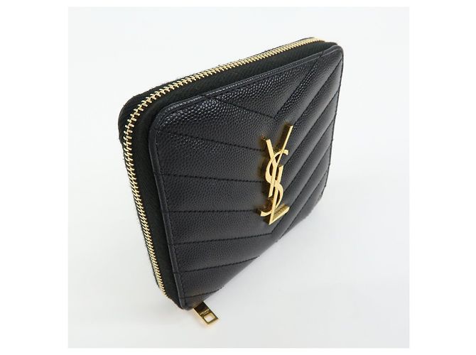 Autre Marque SAINT LAURENT PARIS Billetera Compacta de Piel Cassandra Negra - vista 4