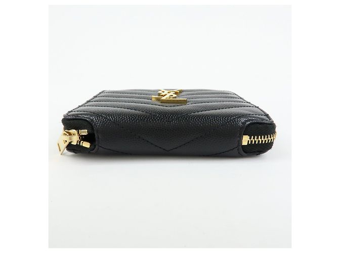 Autre Marque SAINT LAURENT PARIS Billetera Compacta de Piel Cassandra Negra - vista 5