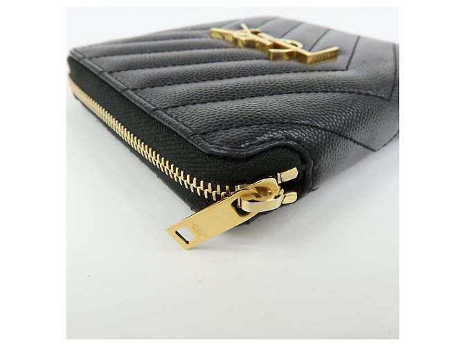 Autre Marque SAINT LAURENT PARIS Billetera Compacta de Piel Cassandra Negra - vista 6