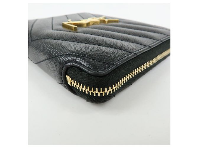 Autre Marque SAINT LAURENT PARIS Billetera Compacta de Piel Cassandra Negra - vista 7
