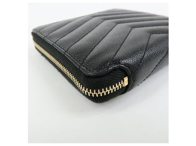 Autre Marque SAINT LAURENT PARIS Billetera Compacta de Piel Cassandra Negra - vista 8