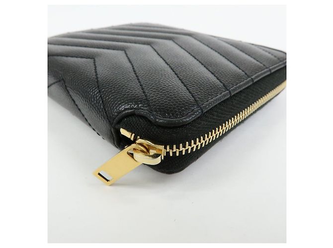 Autre Marque SAINT LAURENT PARIS Billetera Compacta de Piel Cassandra Negra - vista 9
