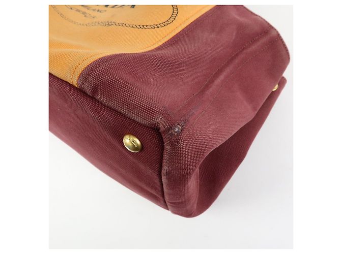 Borsa 2Way PRADA Logo Canapa Canvas Tote Bag Orange Purple B1877G - vista 11