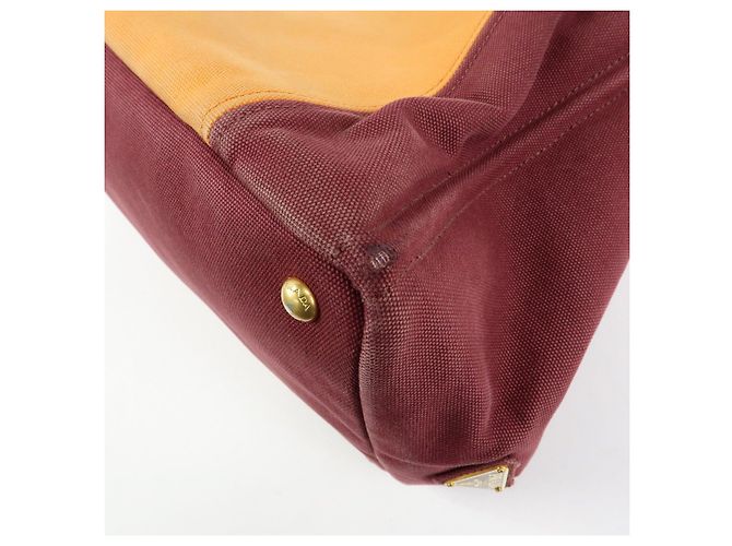 Borsa 2Way PRADA Logo Canapa Canvas Tote Bag Orange Purple B1877G - vista 13