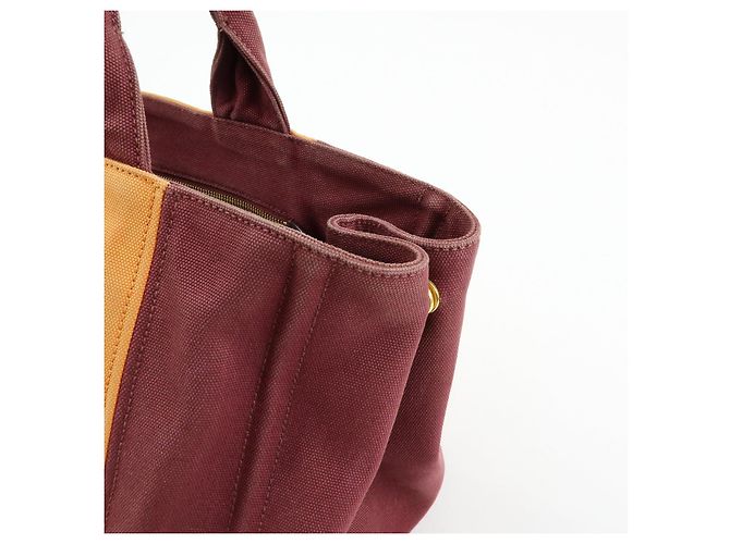 Borsa 2Way PRADA Logo Canapa Canvas Tote Bag Orange Purple B1877G - vista 14