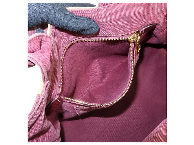 Borsa 2Way PRADA Logo Canapa Canvas Tote Bag Orange Purple B1877G - vista 20