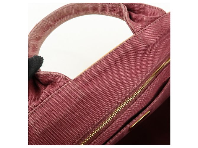 Borsa 2Way PRADA Logo Canapa Canvas Tote Bag Orange Purple B1877G - vista 22
