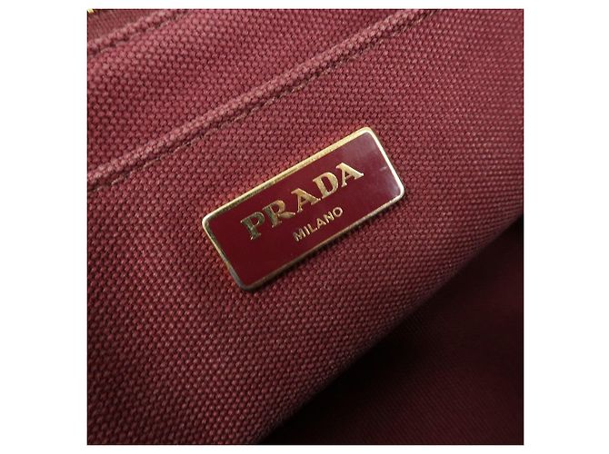 Borsa 2Way PRADA Logo Canapa Canvas Tote Bag Orange Purple B1877G - vista 23