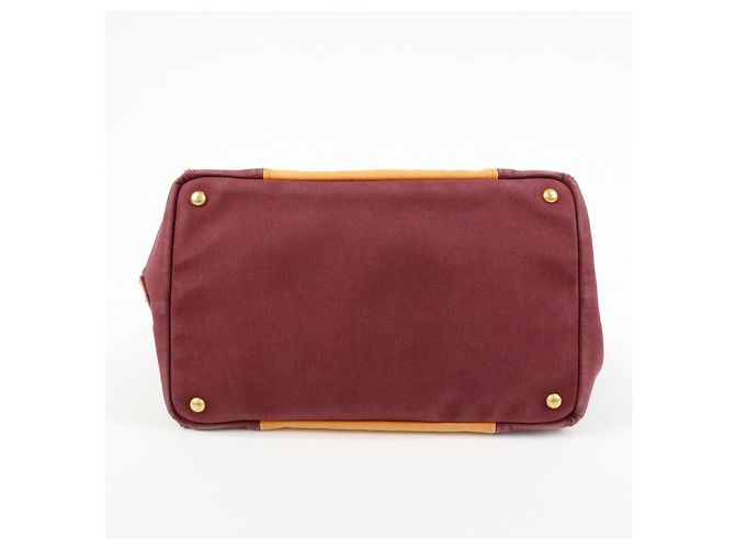 Borsa 2Way PRADA Logo Canapa Canvas Tote Bag Orange Purple B1877G - vista 5