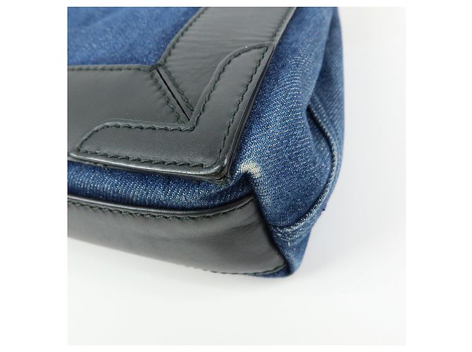 BALENCIAGA Bolsa 2Way Baby Cabas Denim Bolsa de Mão e Ombro Azul Preto - vista 13
