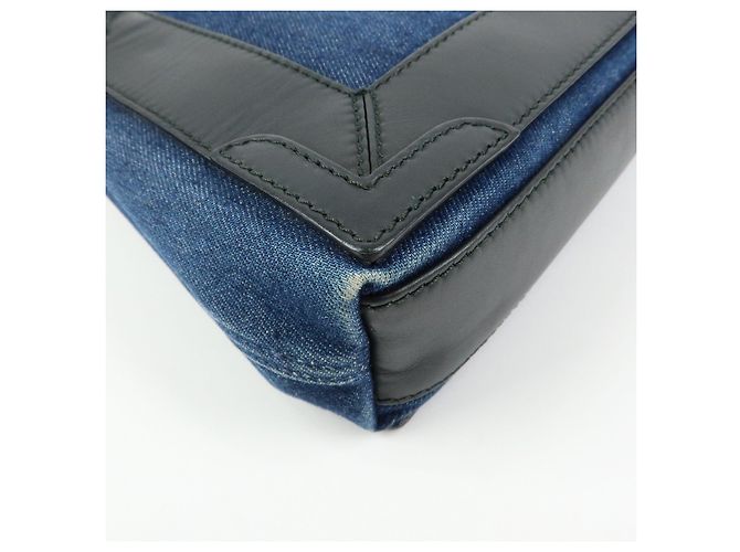 BALENCIAGA Bolsa 2Way Baby Cabas Denim Bolsa de Mão e Ombro Azul Preto - vista 14