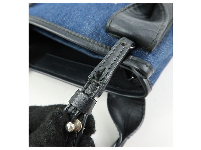 BALENCIAGA Bolsa 2Way Baby Cabas Denim Bolsa de Mão e Ombro Azul Preto - vista 7
