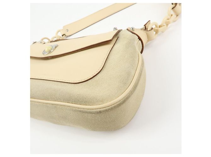 Salvatore Ferragamo Borsa a tracolla e borsa a mano Ferragamo Gancini in pelle scamosciata Beige - vista 10