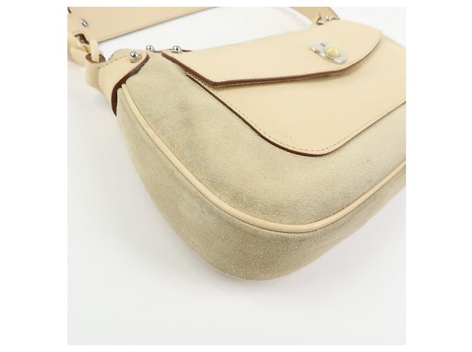 Salvatore Ferragamo Borsa a tracolla e borsa a mano Ferragamo Gancini in pelle scamosciata Beige - vista 11