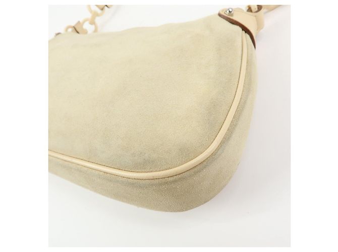 Salvatore Ferragamo Borsa a tracolla e borsa a mano Ferragamo Gancini in pelle scamosciata Beige - vista 12